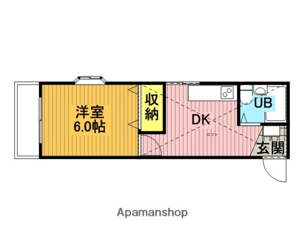 アーシアンM(1DK/2階)の間取り写真