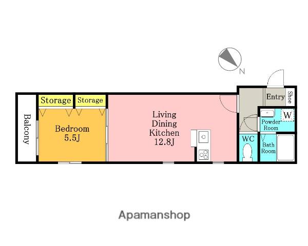 しあわせの丘(1LDK/1階)の間取り写真