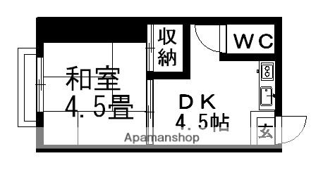 アパート三景(ワンルーム/2階)の間取り写真