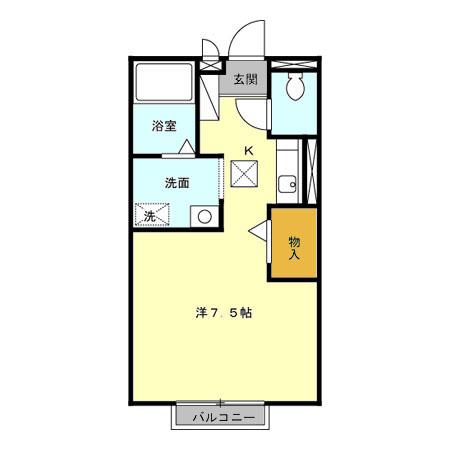 プチパラダイス(ワンルーム/1階)の間取り写真