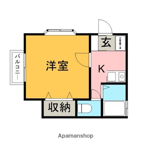 東武伊勢崎・大師線 越谷駅 徒歩11分 2階建 築29年(1K/1階)の間取り写真