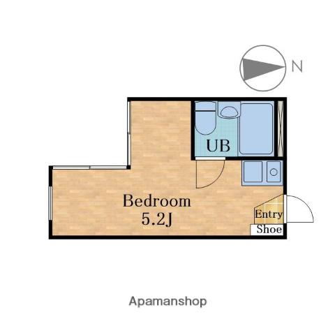 TOP一ノ割第1(ワンルーム/2階)の間取り写真