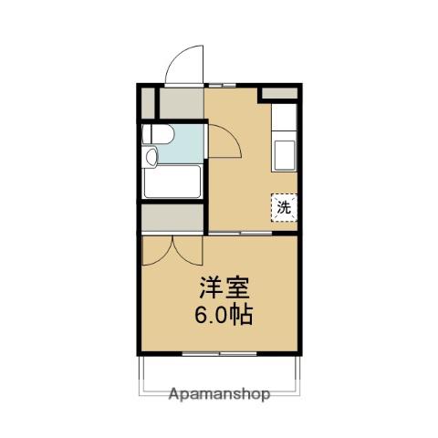 ブリーズ粕壁東(1DK/3階)の間取り写真