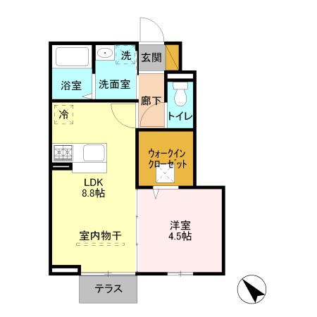 プレジール(1LDK/1階)の間取り写真