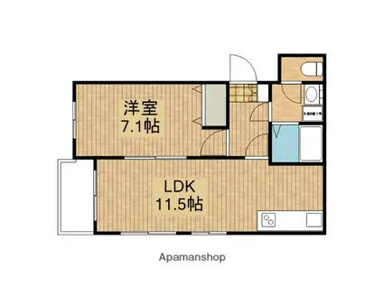 HANAマンション(1LDK/1階)の間取り写真