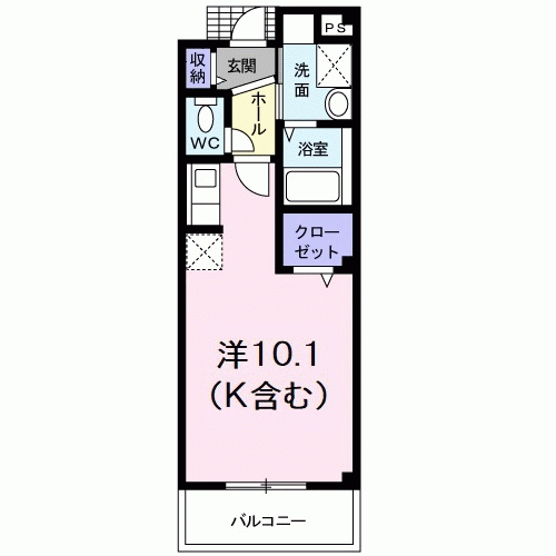 フレアビタシオンA(ワンルーム/2階)の間取り写真