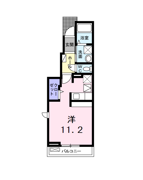 カルムメゾン(ワンルーム/1階)の間取り写真