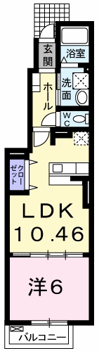 ドレー・アンファンⅡ(1LDK/1階)の間取り写真