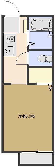 フローラル千間台(ワンルーム/1階)の間取り写真
