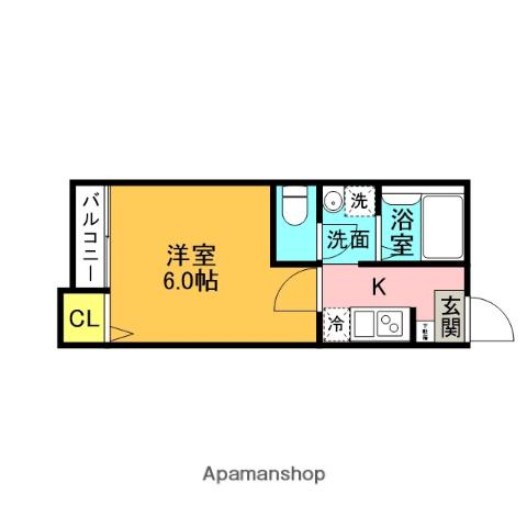 マルシェ春日部(1K/1階)の間取り写真