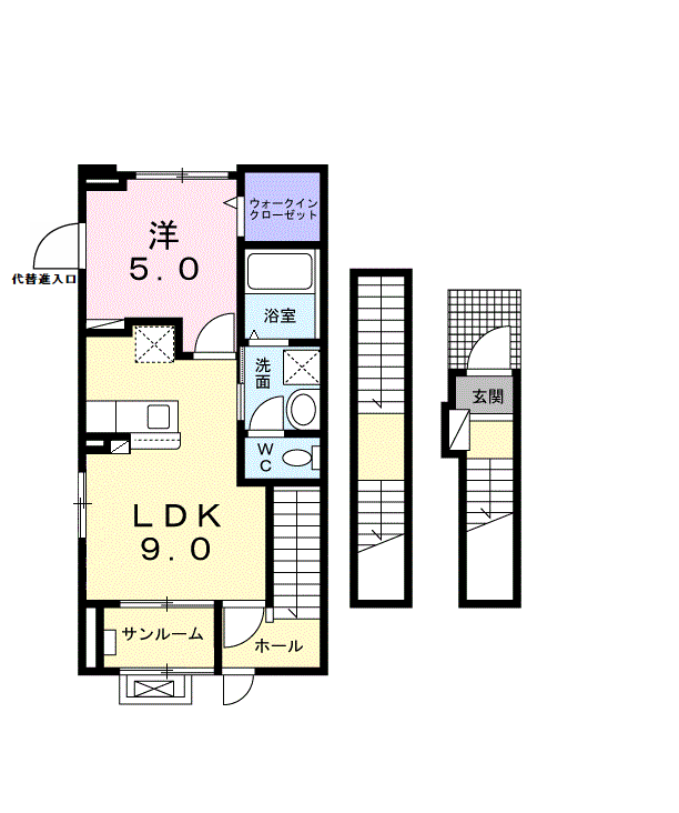 アーバン グランデ(1LDK/3階)の間取り写真