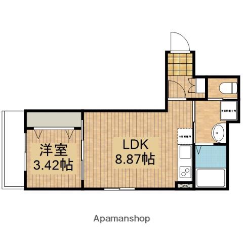 AJ春日部(1LDK/2階)の間取り写真