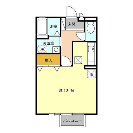 アピエ 壱番館/弐番館(ワンルーム/1階)の間取り写真