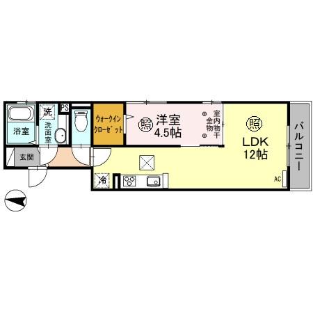 メゾンK(1LDK/1階)の間取り写真