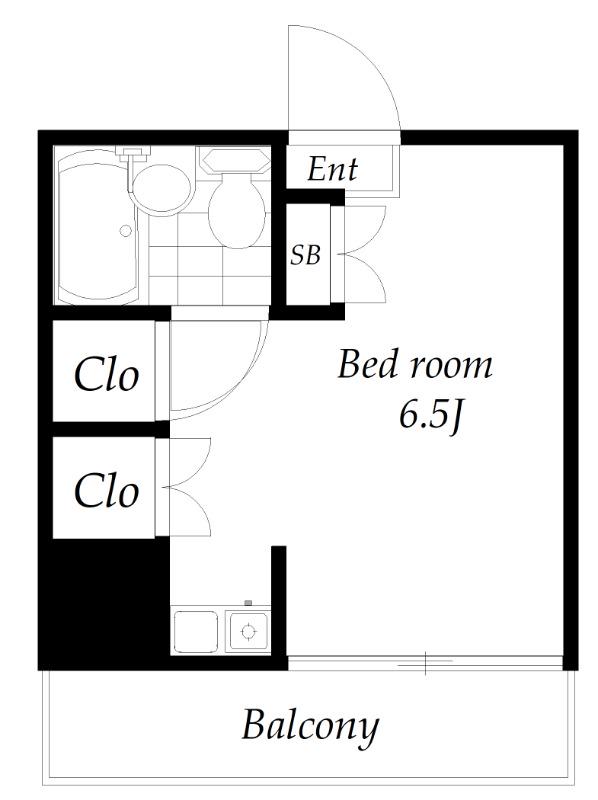 クレストセンバ(ワンルーム/1階)の間取り写真