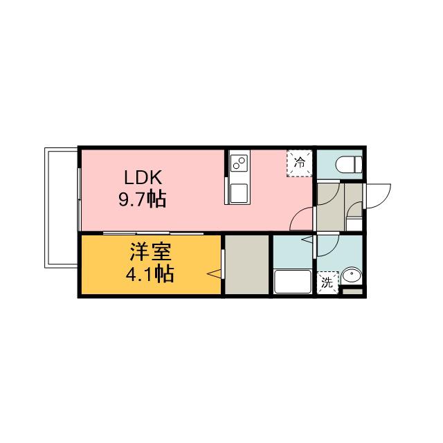 ジーメゾン春日部小渕(1LDK/2階)の間取り写真