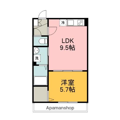 RIZE春日部(1LDK/3階)の間取り写真