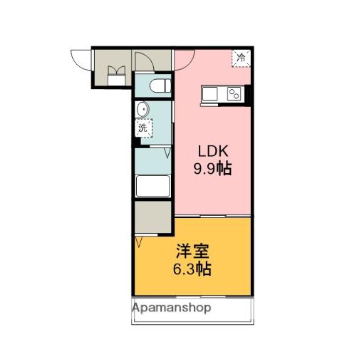RIZE春日部(1LDK/1階)の間取り写真