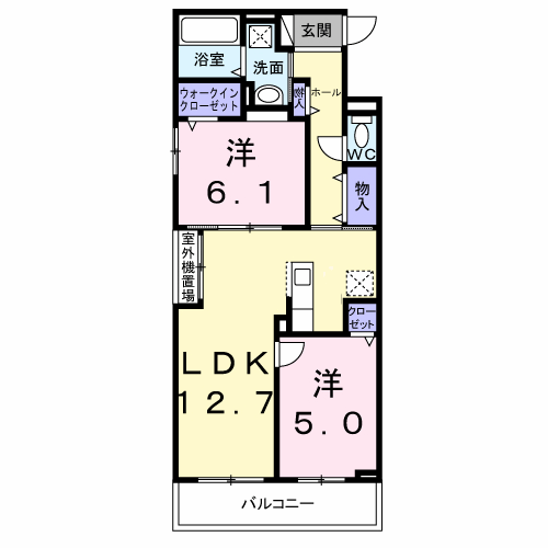 クルタ ラプシ(2LDK/2階)の間取り写真