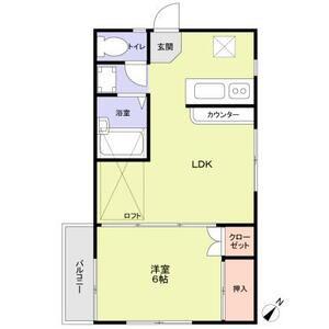 ジュネパレス越谷第43(1LDK/2階)の間取り写真