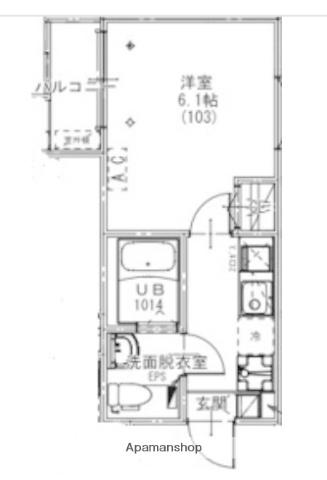 KEIAI RESIDENCE せんげん台7(1K/2階)の間取り写真