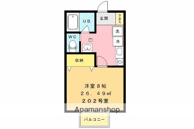 メゾンアサヒⅠ(1K/2階)の間取り写真