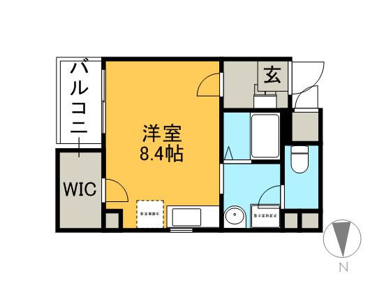 スフィア(ワンルーム/6階)の間取り写真