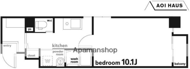 AOI HAUS(1K/3階)の間取り写真