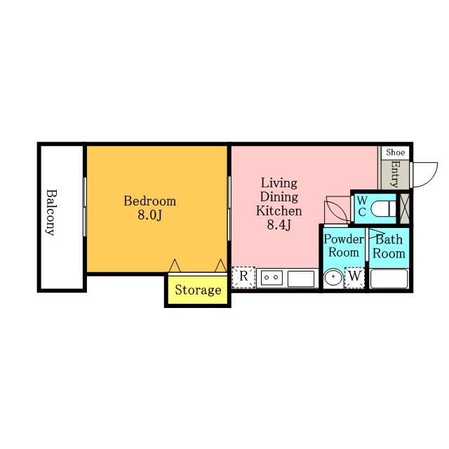 ゴッドマンション(1LDK/1階)の間取り写真