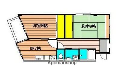 レスポワール北与野(2DK/4階)の間取り写真