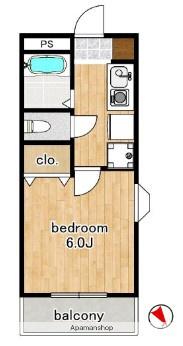 モンホワイエⅠ(1K/2階)の間取り写真