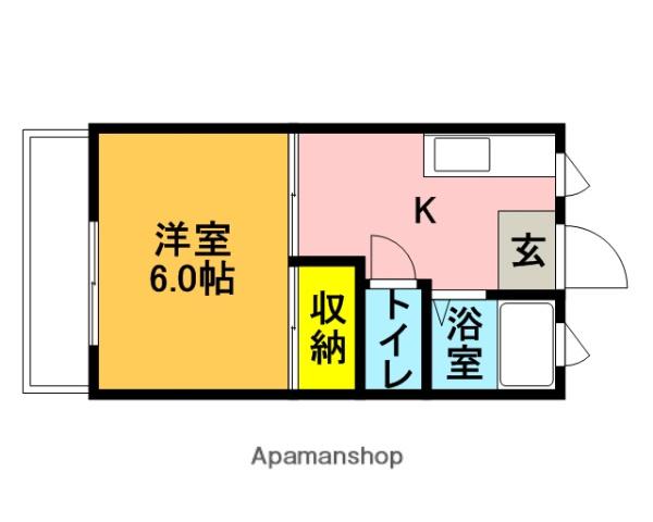 上峰プラザ(1K/3階)の間取り写真