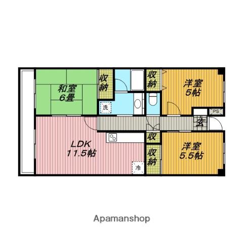 プローブ大宮(3LDK/5階)の間取り写真