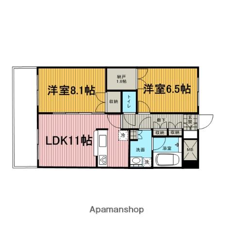 ラ・クールさいたま(2SLDK/10階)の間取り写真