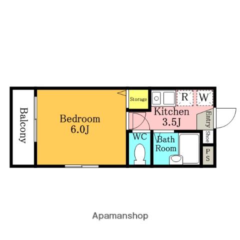 コスモス与野(1K/4階)の間取り写真