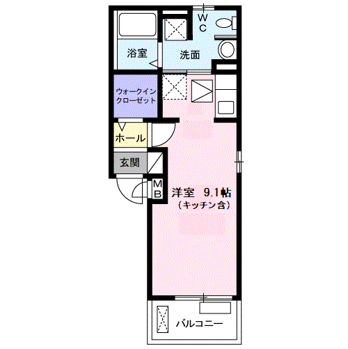 エクセレント グローブ Ⅱ(ワンルーム/1階)の間取り写真