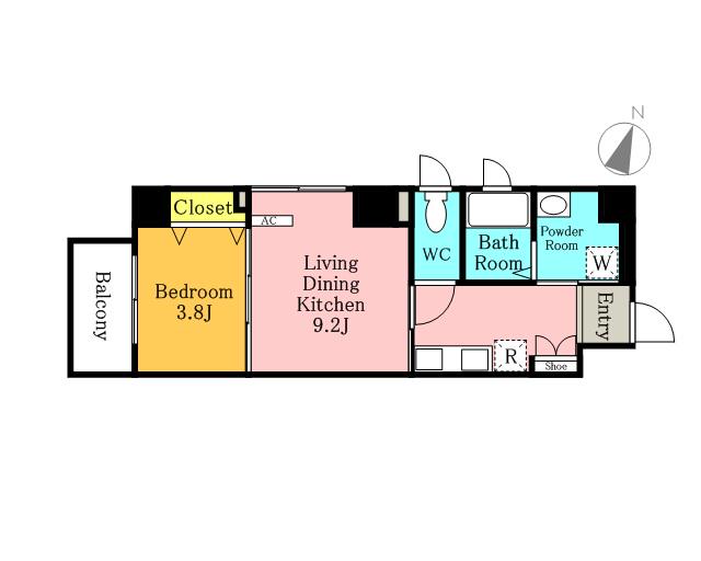 ラフィーネ大宮(2K/2階)の間取り写真