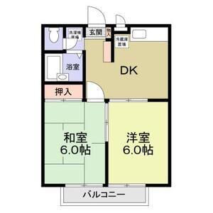 プリマべーラ(2DK/1階)の間取り写真