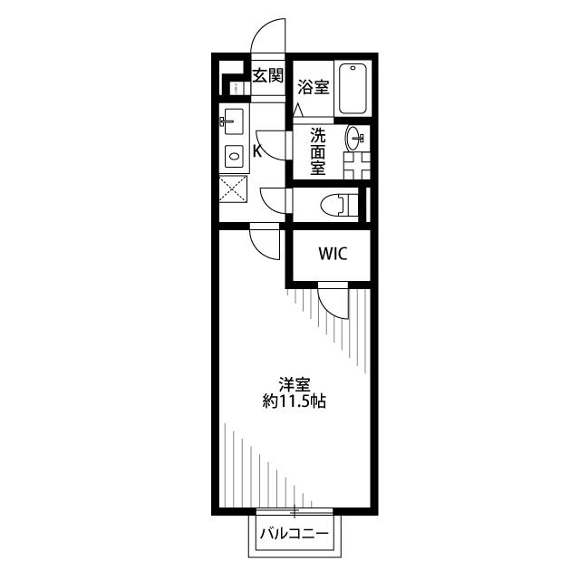 アムール コンセルト(1K/1階)の間取り写真