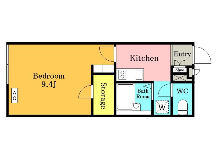 シャルマン木崎(1K/3階)の間取り写真