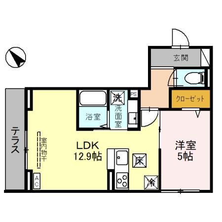 グレイシャス大宮(1LDK/1階)の間取り写真