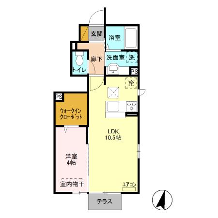 FRAGRANT SUMIRE(1LDK/1階)の間取り写真