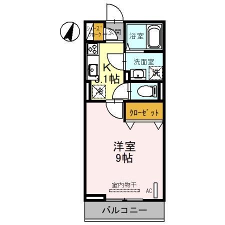 ローズ ハーモニー(1K/3階)の間取り写真