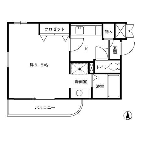 ハイ・ソアラ(1K/1階)の間取り写真