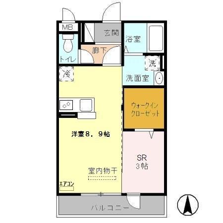 トレビナ与野本町(1LDK/3階)の間取り写真