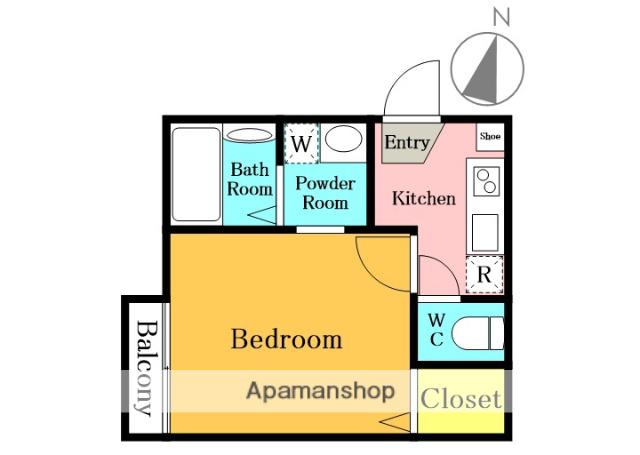 シャルマン指扇(1K/1階)の間取り写真