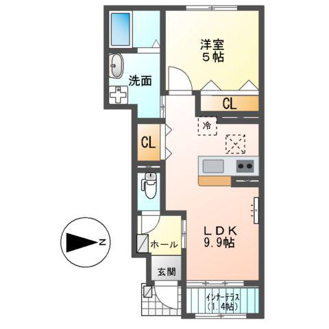 GRAN COSTA Ⅰ(1LDK/1階)の間取り写真