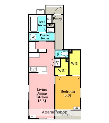 MAISON ARTERE(1LDK/1階)の間取り写真