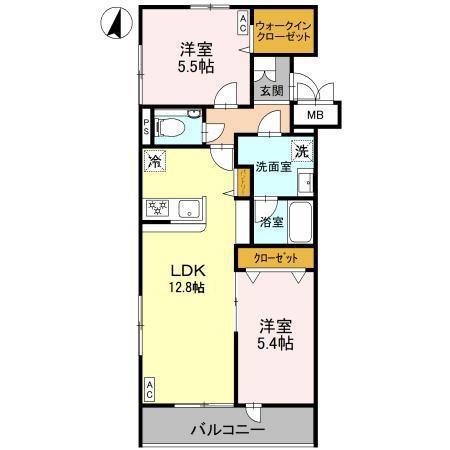 CLASSE(2LDK/2階)の間取り写真