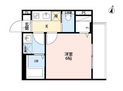 ROBOT HOME 与野本町Ⅲ(1K/3階)の間取り写真